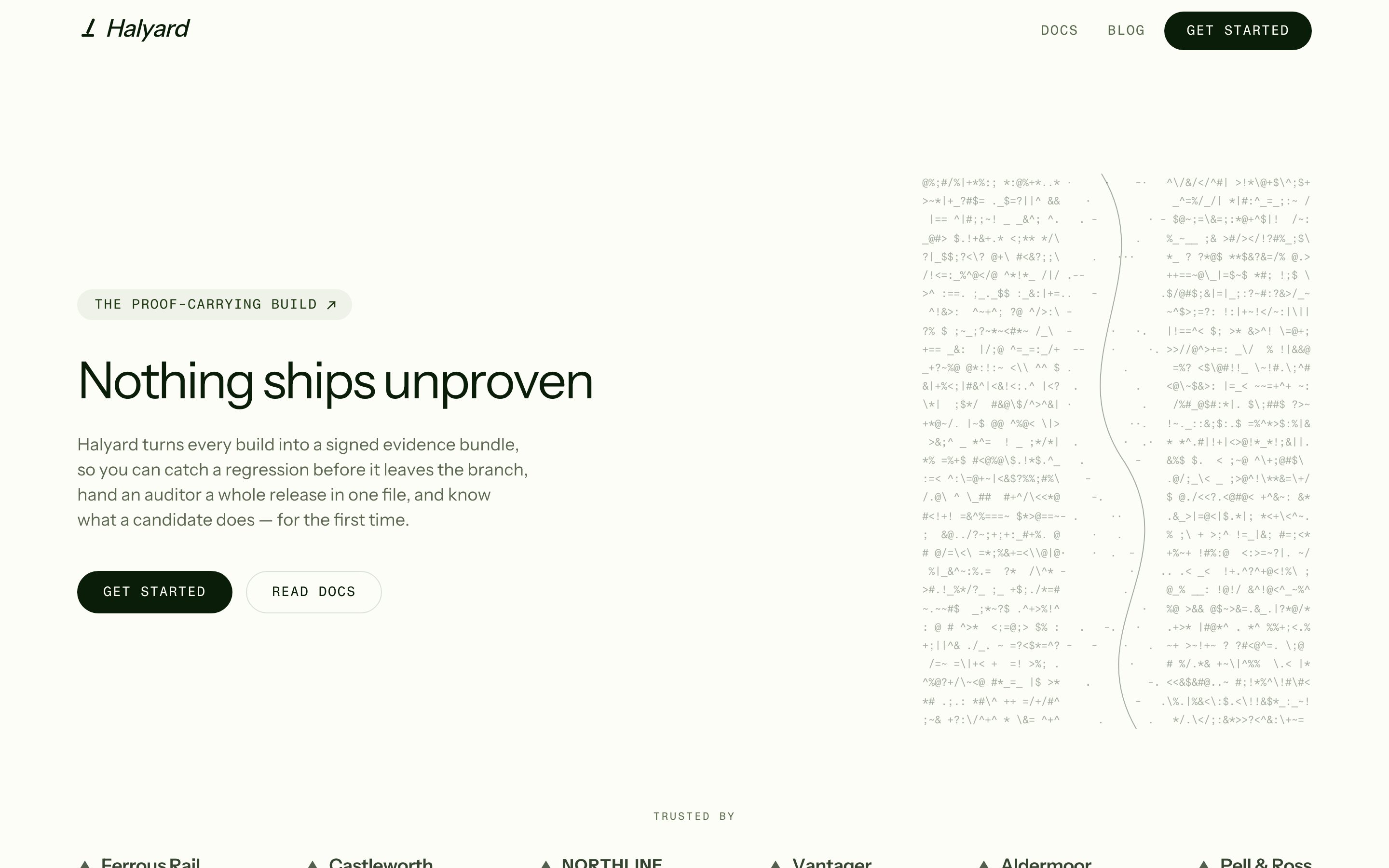 Halyard — the rebuilt landing page