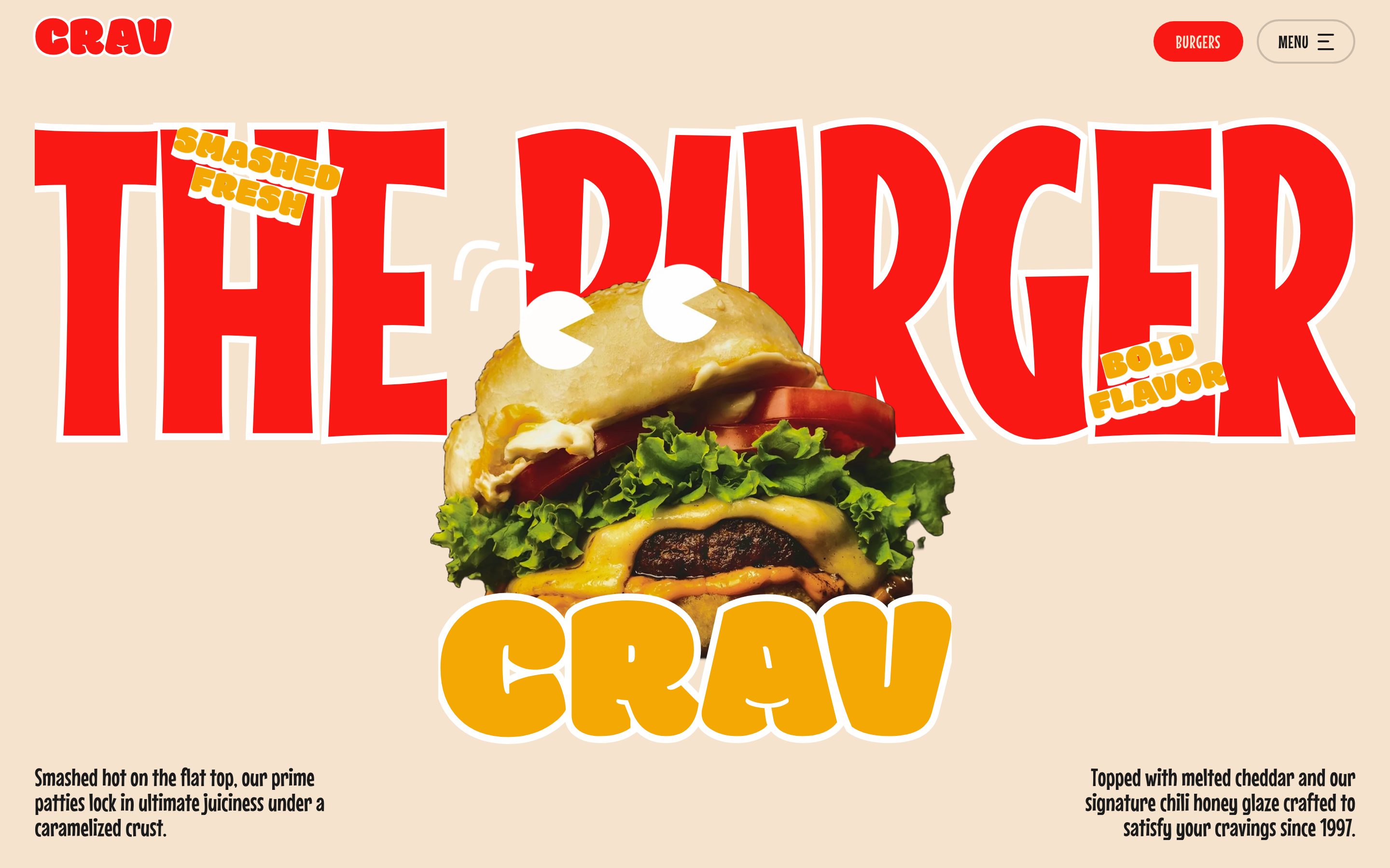 Crav Burgers — the rebuilt landing page