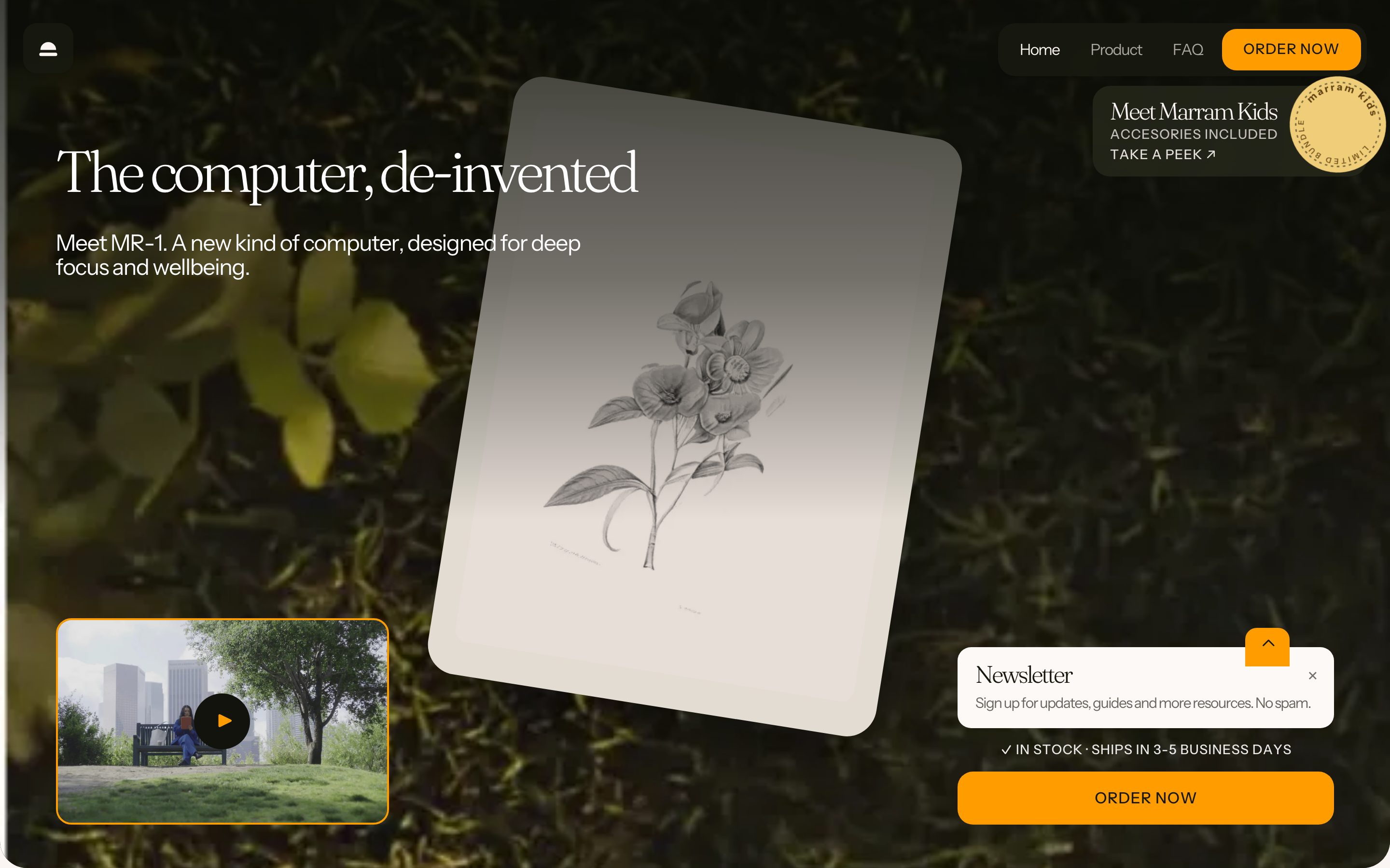 Marram Computer — the rebuilt landing page