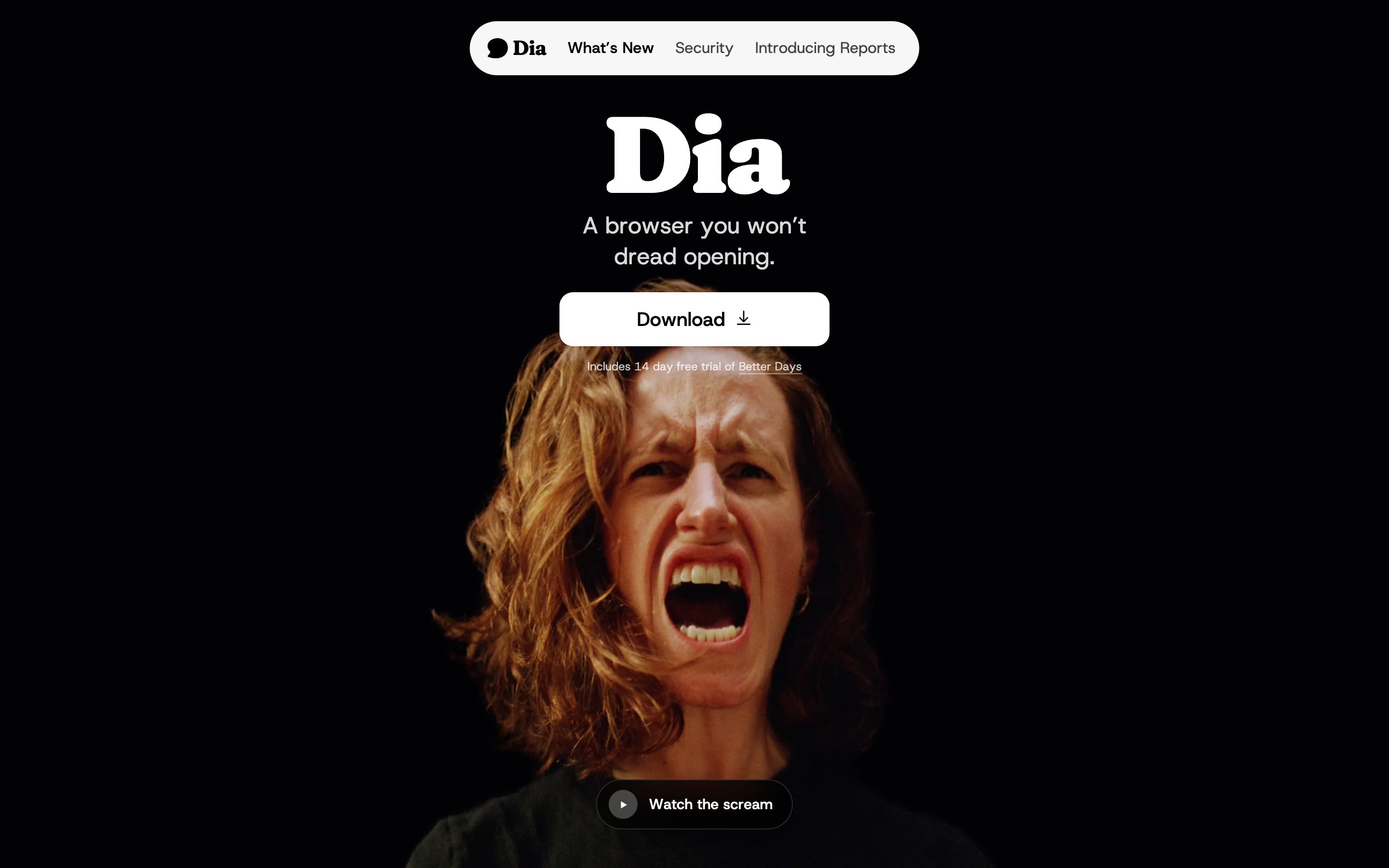 Dia — the rebuilt landing page