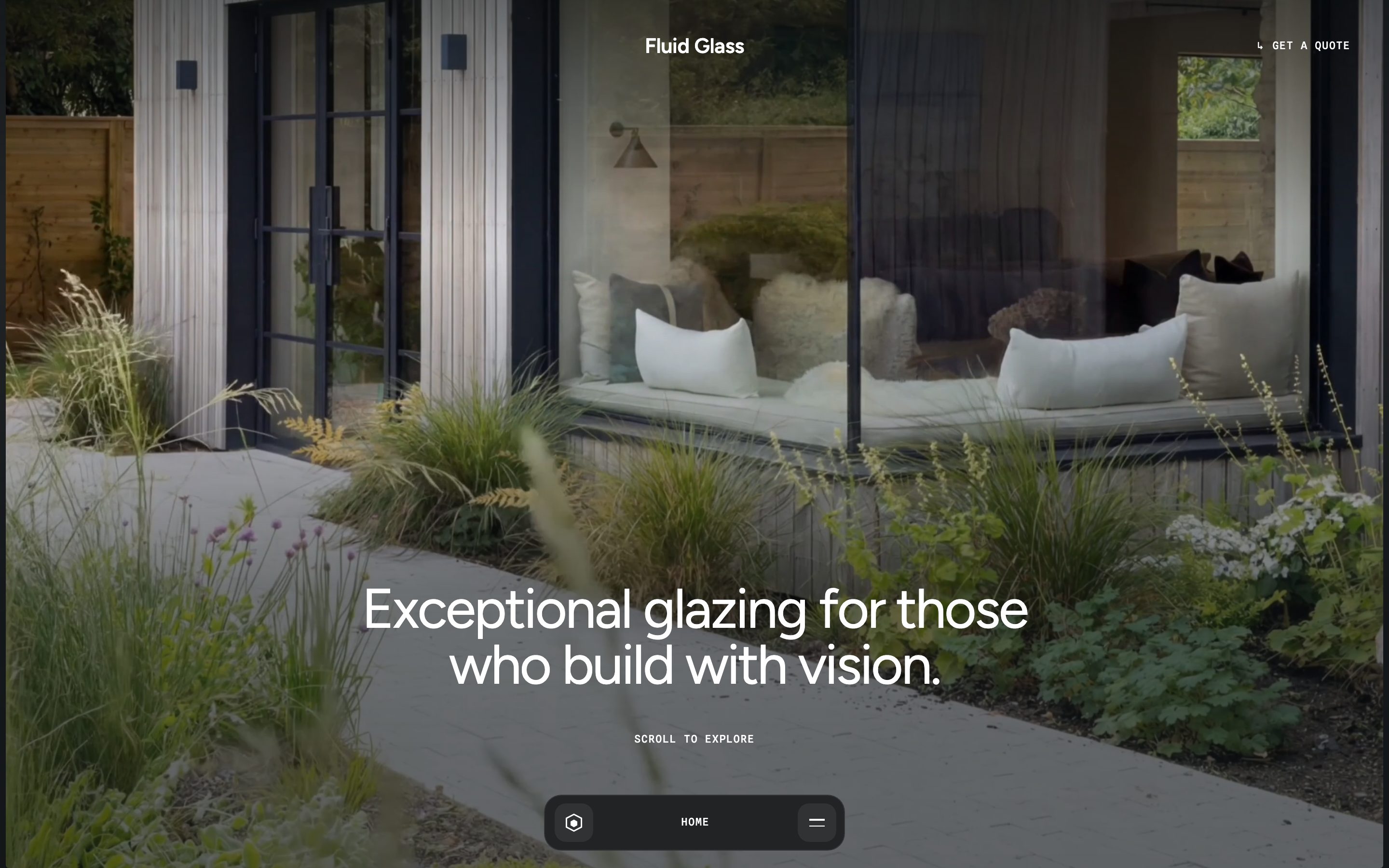 Fluid Glass — the rebuilt landing page