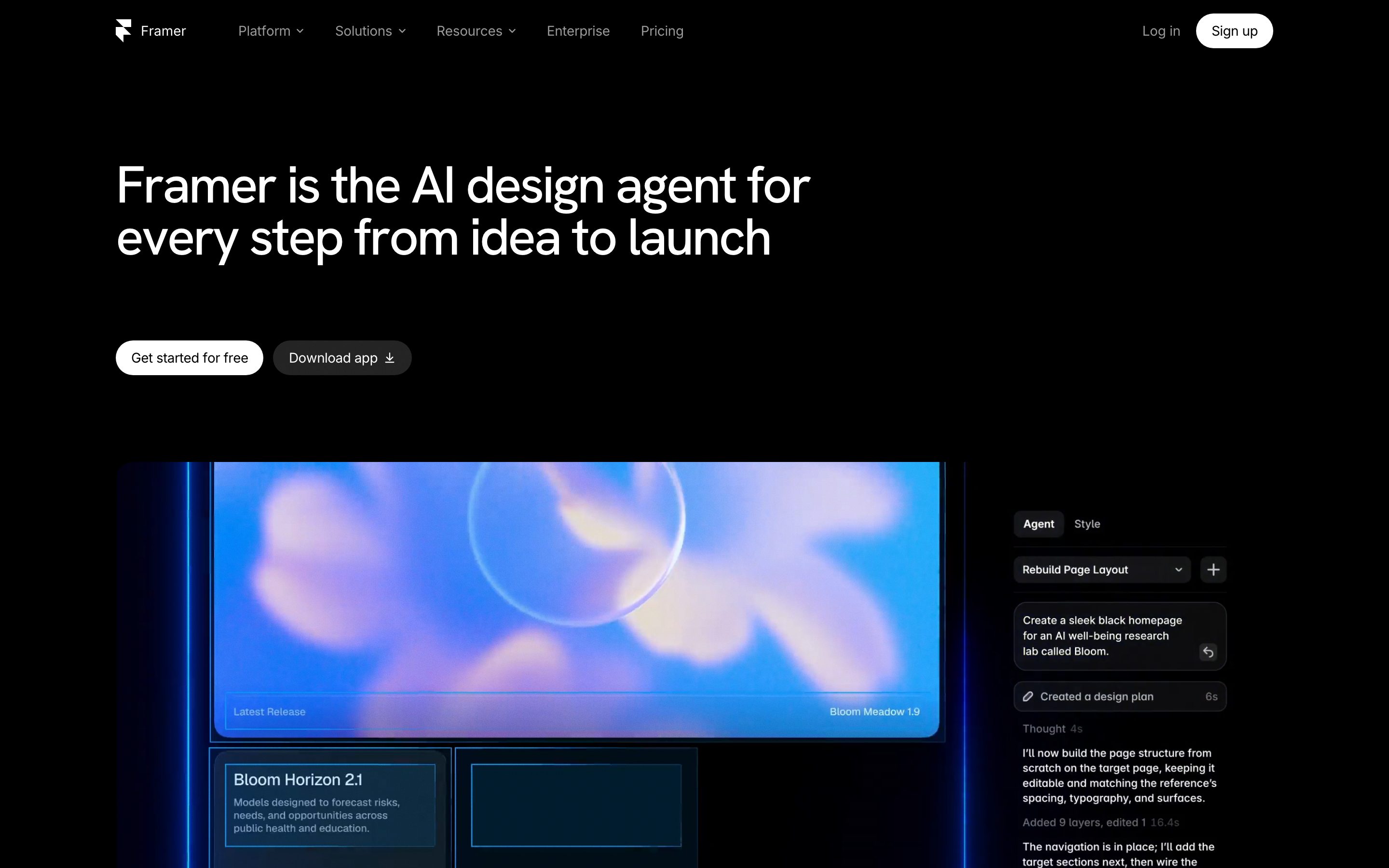 Framer — the rebuilt landing page