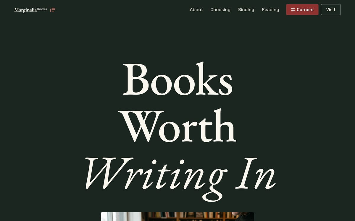 Marginalia Books — a different business on the same design