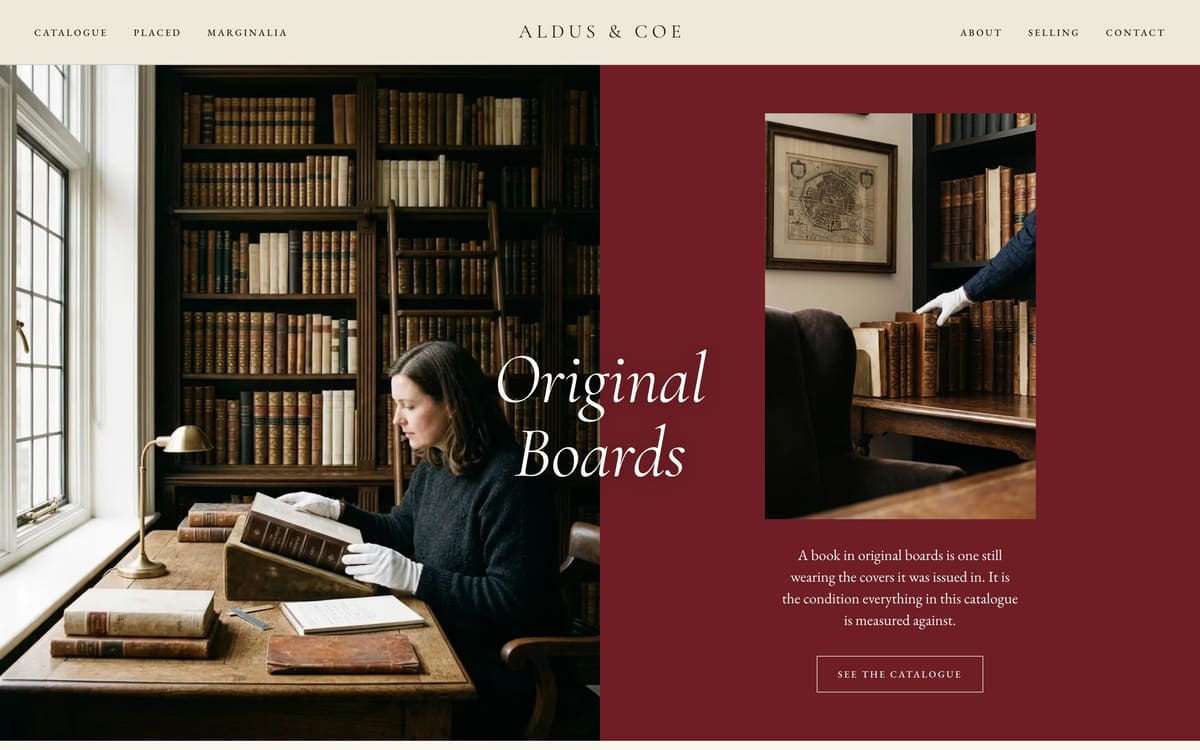 Aldus & Coe — a different business on the same design