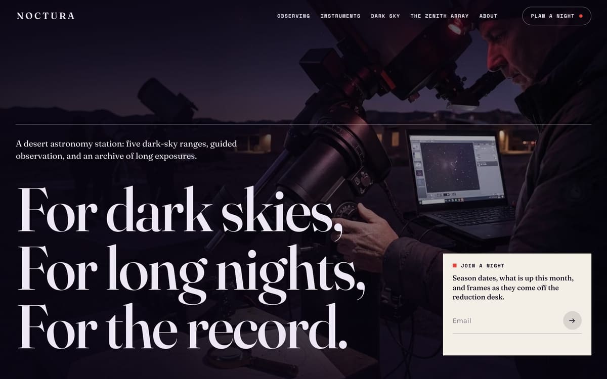Noctura — a different business on the same design