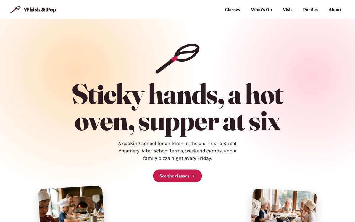 Whisk & Pop — a different business on the same design
